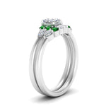 Load image into Gallery viewer, pear-accent-emerald-cushion-cut-wedding-ring-set-in-FD9289CUGEMGR-ANGLE3-NL-WG
