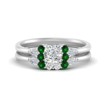 Load image into Gallery viewer, pear-accent-emerald-cushion-cut-wedding-ring-set-in-FD9289CUGEMGR-ANGLE3-NL-WG
