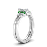 Load image into Gallery viewer, pear-accent-emerald-emerald-cut-wedding-ring-set-in-FD9289EMGEMGR-ANGLE3-NL-WG
