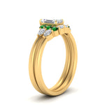 Load image into Gallery viewer, pear-accent-emerald-emerald-cut-wedding-ring-set-in-FD9289EMGEMGR-ANGLE3-NL-YG
