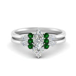 Load image into Gallery viewer, pear-accent-emerald-marquise-cut-wedding-ring-set-in-FD9289MQGEMGR-ANGLE3-NL-WG

