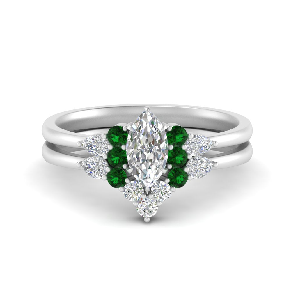 pear-accent-emerald-marquise-cut-wedding-ring-set-in-FD9289MQGEMGR-ANGLE3-NL-WG