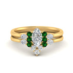 Load image into Gallery viewer, pear-accent-emerald-marquise-cut-wedding-ring-set-in-FD9289MQGEMGR-ANGLE3-NL-YG
