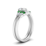 Load image into Gallery viewer, pear-accent-emerald-oval-shaped-wedding-ring-set-in-FD9289OVGEMGR-ANGLE3-NL-WG
