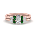 Load image into Gallery viewer, pear-accent-emerald-pear-shaped-wedding-ring-set-in-FD9289PEGEMGR-ANGLE3-NL-RG
