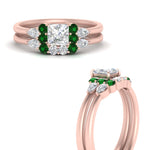 Load image into Gallery viewer, pear-accent-emerald-princess-cut-wedding-ring-set-in-FD9289PRGEMGR-ANGLE3-NL-RG
