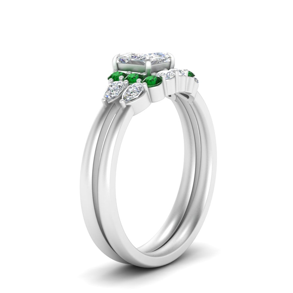 pear-accent-emerald-princess-cut-wedding-ring-set-in-FD9289PRGEMGR-ANGLE3-NL-WG