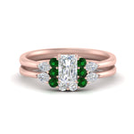 Load image into Gallery viewer, pear-accent-emerald-radiant-cut-wedding-ring-set-in-FD9289RAGEMGR-ANGLE3-NL-RG

