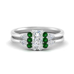 Load image into Gallery viewer, pear-accent-emerald-radiant-cut-wedding-ring-set-in-FD9289RAGEMGR-ANGLE3-NL-WG
