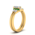 Load image into Gallery viewer, pear-accent-emerald-radiant-cut-wedding-ring-set-in-FD9289RAGEMGR-ANGLE3-NL-YG
