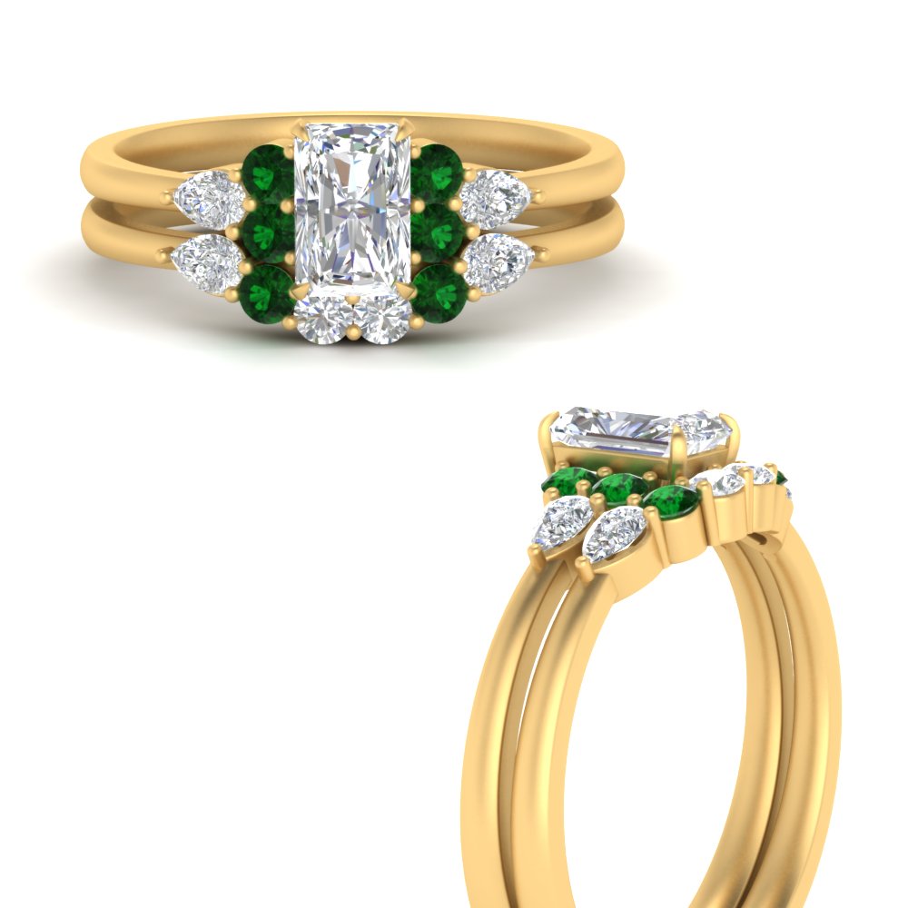 pear-accent-emerald-radiant-cut-wedding-ring-set-in-FD9289RAGEMGR-ANGLE3-NL-YG