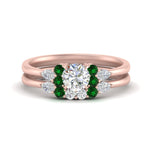 Load image into Gallery viewer, pear-accent-emerald-round-cut-wedding-ring-set-in-FD9289ROGEMGR-ANGLE3-NL-RG

