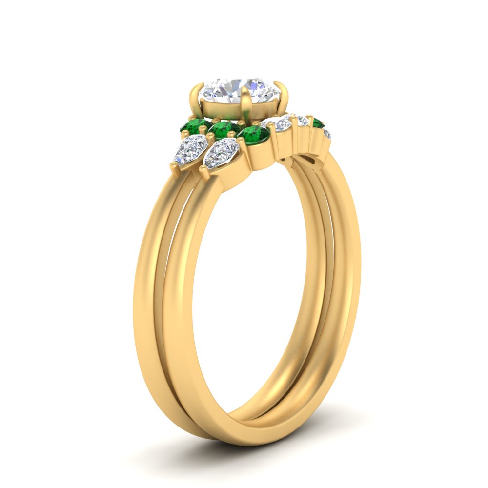 pear-accent-emerald-round-cut-wedding-ring-set-in-FD9289ROGEMGR-ANGLE3-NL-YG