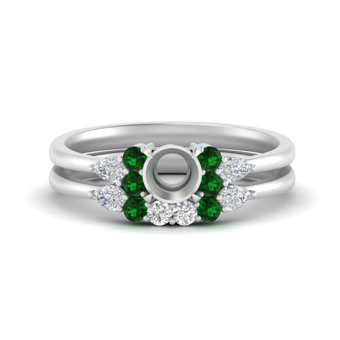pear-accent-emerald-semi-mount-wedding-ring-set-in-FD9289SMGEMGR-ANGLE3-NL-WG
