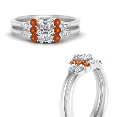 pear-accent-orange-sapphire-asscher-cut-wedding-ring-set-in-FD9289ASGSAOR-ANGLE3-NL-WG