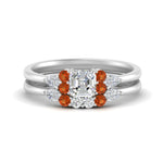 Load image into Gallery viewer, pear-accent-orange-sapphire-asscher-cut-wedding-ring-set-in-FD9289ASGSAOR-ANGLE3-NL-WG
