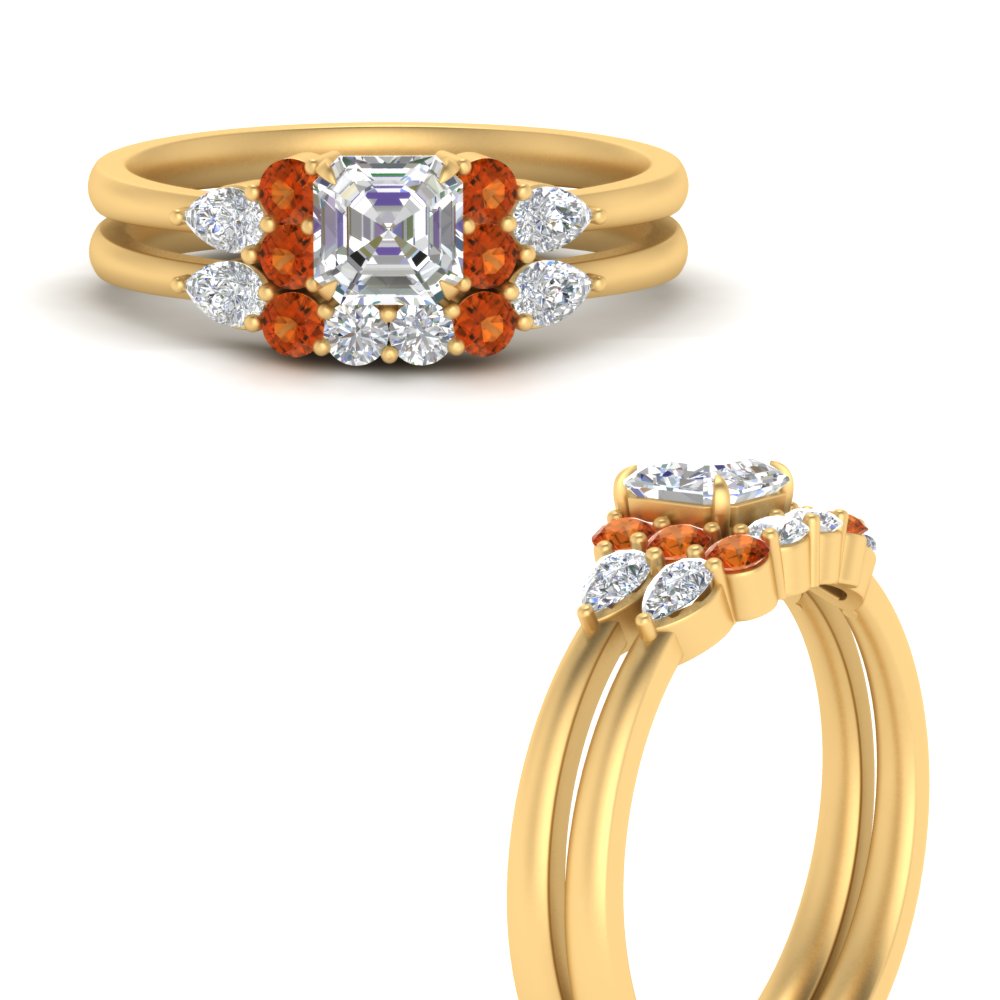 pear-accent-orange-sapphire-asscher-cut-wedding-ring-set-in-FD9289ASGSAOR-ANGLE3-NL-YG
