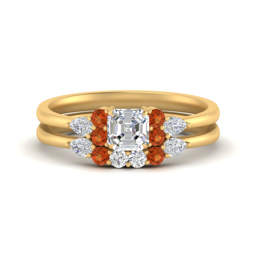 pear-accent-orange-sapphire-asscher-cut-wedding-ring-set-in-FD9289ASGSAOR-ANGLE3-NL-YG