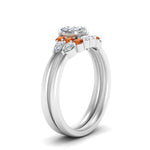 Load image into Gallery viewer, pear-accent-orange-sapphire-cushion-cut-wedding-ring-set-in-FD9289CUGSAOR-ANGLE3-NL-WG
