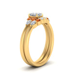 Load image into Gallery viewer, pear-accent-orange-sapphire-cushion-cut-wedding-ring-set-in-FD9289CUGSAOR-ANGLE3-NL-YG
