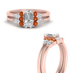 Load image into Gallery viewer, pear-accent-orange-sapphire-emerald-cut-wedding-ring-set-in-FD9289EMGSAOR-ANGLE3-NL-RG
