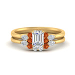 Load image into Gallery viewer, pear-accent-orange-sapphire-emerald-cut-wedding-ring-set-in-FD9289EMGSAOR-ANGLE3-NL-YG

