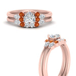 Load image into Gallery viewer, pear-accent-orange-sapphire-heart-shaped-wedding-ring-set-in-FD9289HTGSAOR-ANGLE3-NL-RG
