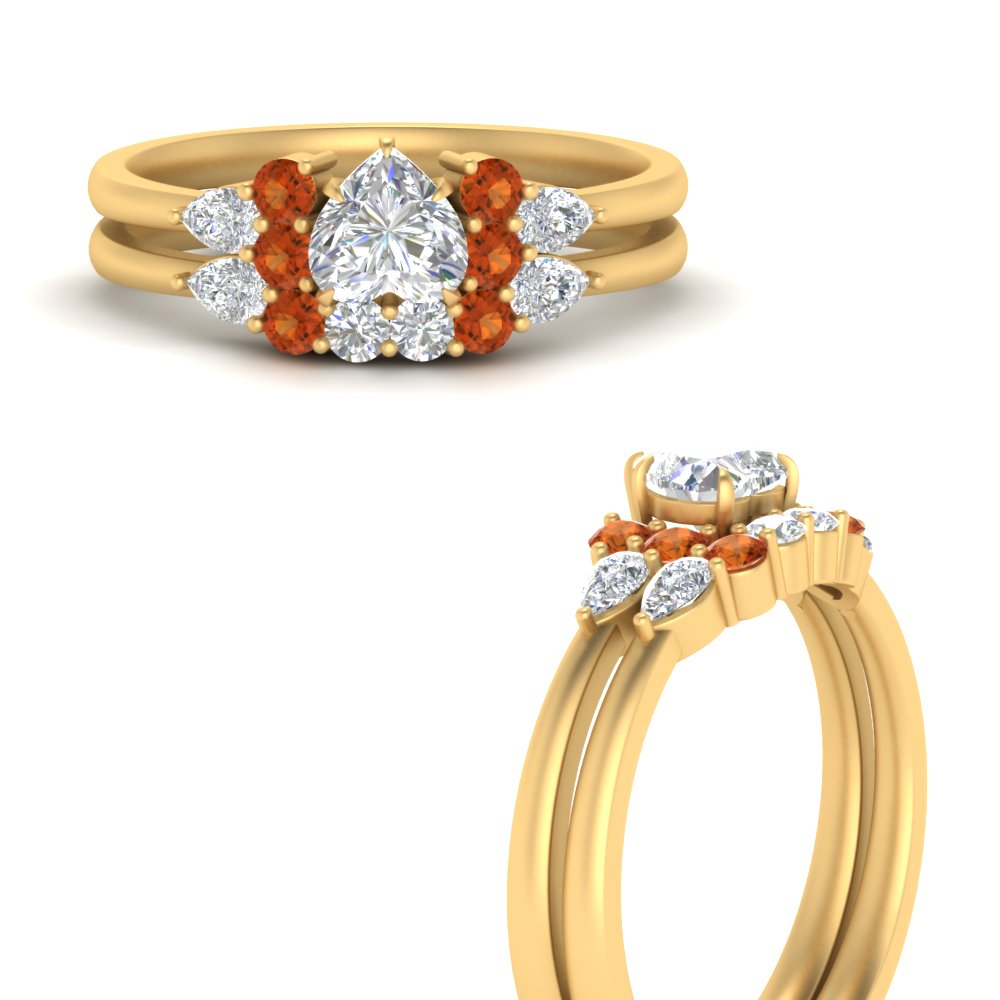 pear-accent-orange-sapphire-heart-shaped-wedding-ring-set-in-FD9289HTGSAOR-ANGLE3-NL-YG