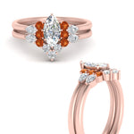 Load image into Gallery viewer, pear-accent-orange-sapphire-marquise-cut-wedding-ring-set-in-FD9289MQGSAOR-ANGLE3-NL-RG

