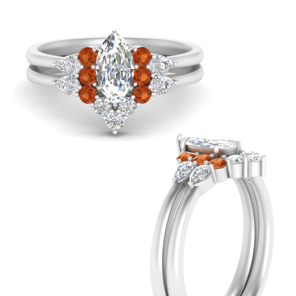 pear-accent-orange-sapphire-marquise-cut-wedding-ring-set-in-FD9289MQGSAOR-ANGLE3-NL-WG