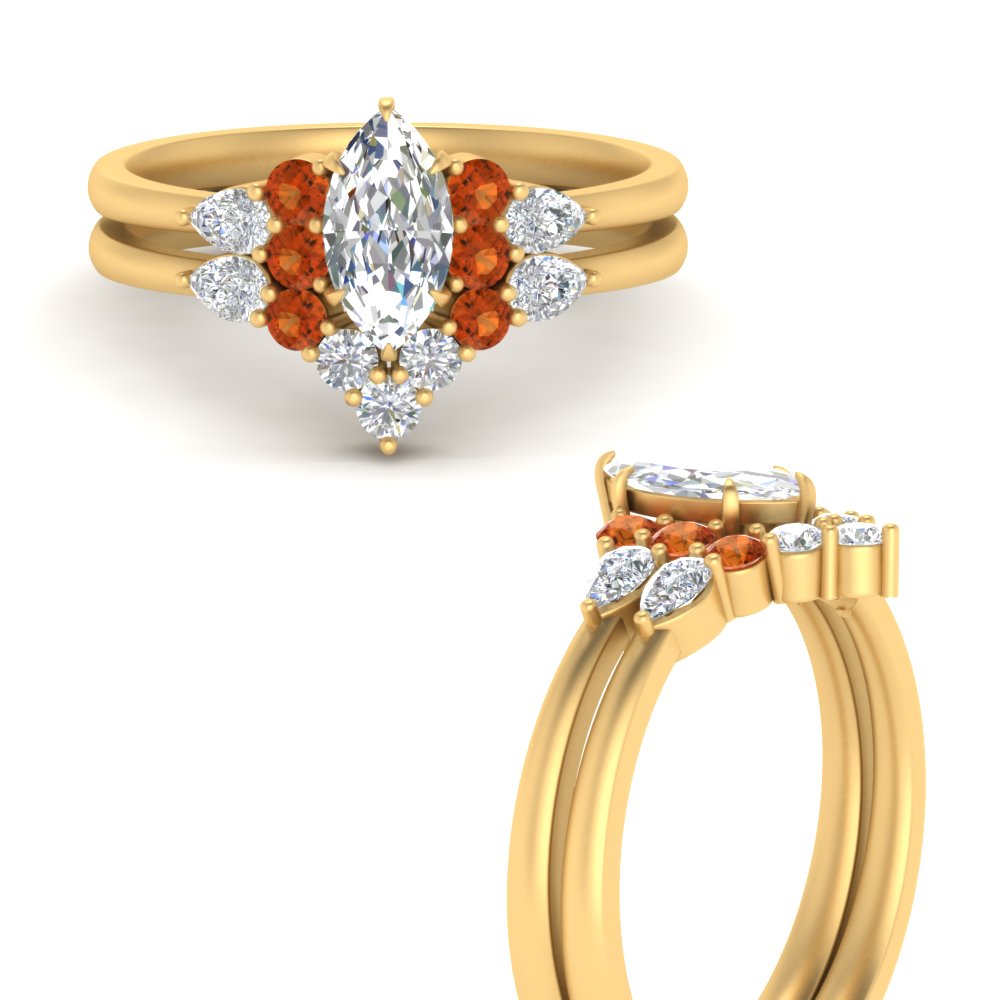 pear-accent-orange-sapphire-marquise-cut-wedding-ring-set-in-FD9289MQGSAOR-ANGLE3-NL-YG