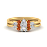 Load image into Gallery viewer, pear-accent-orange-sapphire-pear-shaped-wedding-ring-set-in-FD9289PEGSAOR-ANGLE3-NL-YG
