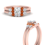 Load image into Gallery viewer, pear-accent-orange-sapphire-princess-cut-wedding-ring-set-in-FD9289PRGSAOR-ANGLE3-NL-RG

