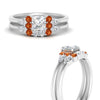 Load image into Gallery viewer, pear-accent-orange-sapphire-princess-cut-wedding-ring-set-in-FD9289PRGSAOR-ANGLE3-NL-WG