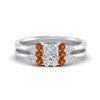 Load image into Gallery viewer, pear-accent-orange-sapphire-princess-cut-wedding-ring-set-in-FD9289PRGSAOR-ANGLE3-NL-WG