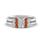 Load image into Gallery viewer, pear-accent-orange-sapphire-princess-cut-wedding-ring-set-in-FD9289PRGSAOR-ANGLE3-NL-WG
