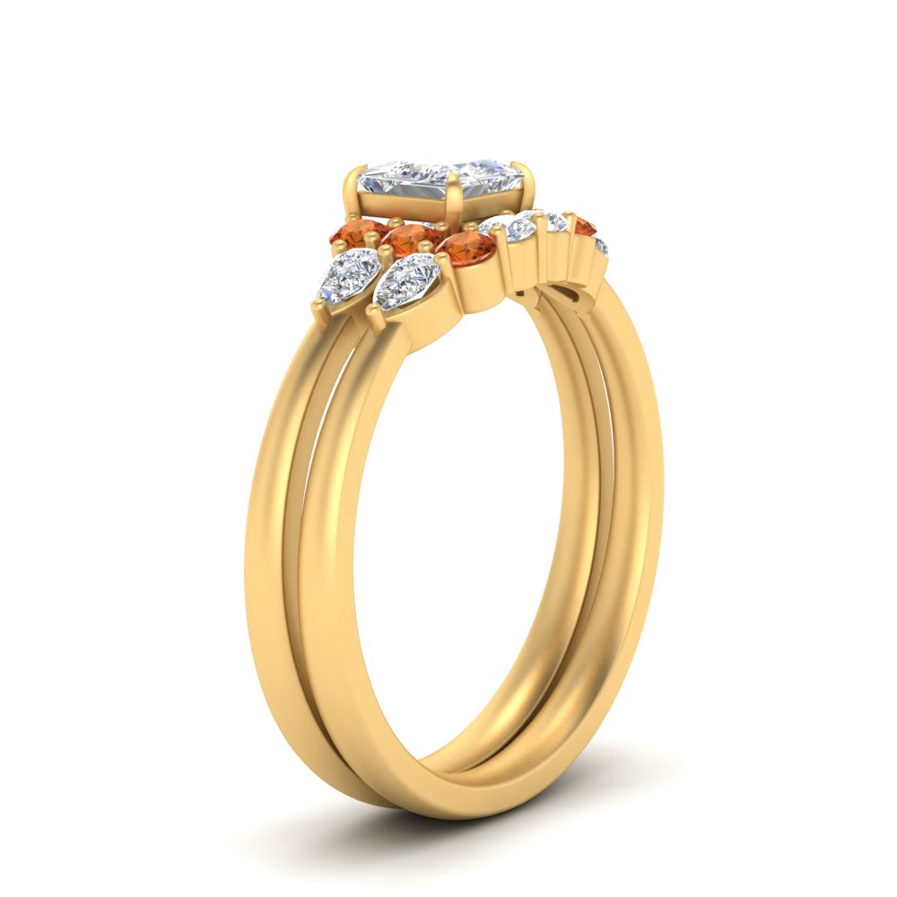 pear-accent-orange-sapphire-princess-cut-wedding-ring-set-in-FD9289PRGSAOR-ANGLE3-NL-YG