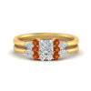 Load image into Gallery viewer, pear-accent-orange-sapphire-princess-cut-wedding-ring-set-in-FD9289PRGSAOR-ANGLE3-NL-YG