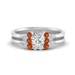 Load image into Gallery viewer, pear-accent-orange-sapphire-round-cut-wedding-ring-set-in-FD9289ROGSAOR-ANGLE3-NL-WG
