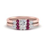 Load image into Gallery viewer, pear-accent-pink-sapphire-asscher-cut-wedding-ring-set-in-FD9289ASGSADRPI-ANGLE3-NL-RG
