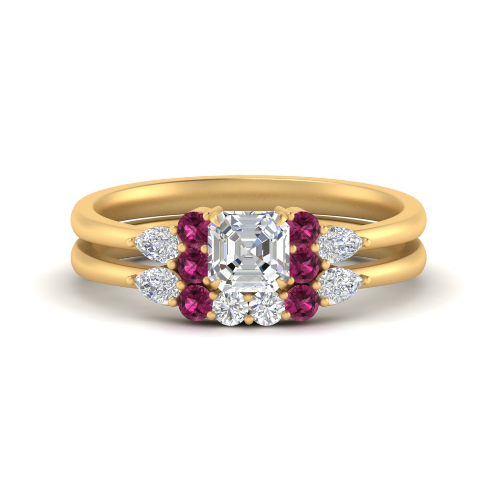 pear-accent-pink-sapphire-asscher-cut-wedding-ring-set-in-FD9289ASGSADRPI-ANGLE3-NL-YG
