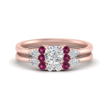 Load image into Gallery viewer, pear-accent-pink-sapphire-cushion-cut-wedding-ring-set-in-FD9289CUGSADRPI-ANGLE3-NL-RG
