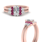 Load image into Gallery viewer, pear-accent-pink-sapphire-emerald-cut-wedding-ring-set-in-FD9289EMGSADRPI-ANGLE3-NL-RG
