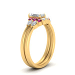 Load image into Gallery viewer, pear-accent-pink-sapphire-emerald-cut-wedding-ring-set-in-FD9289EMGSADRPI-ANGLE3-NL-YG
