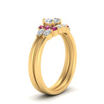 Load image into Gallery viewer, pear-accent-pink-sapphire-heart-shaped-wedding-ring-set-in-FD9289HTGSADRPI-ANGLE3-NL-YG
