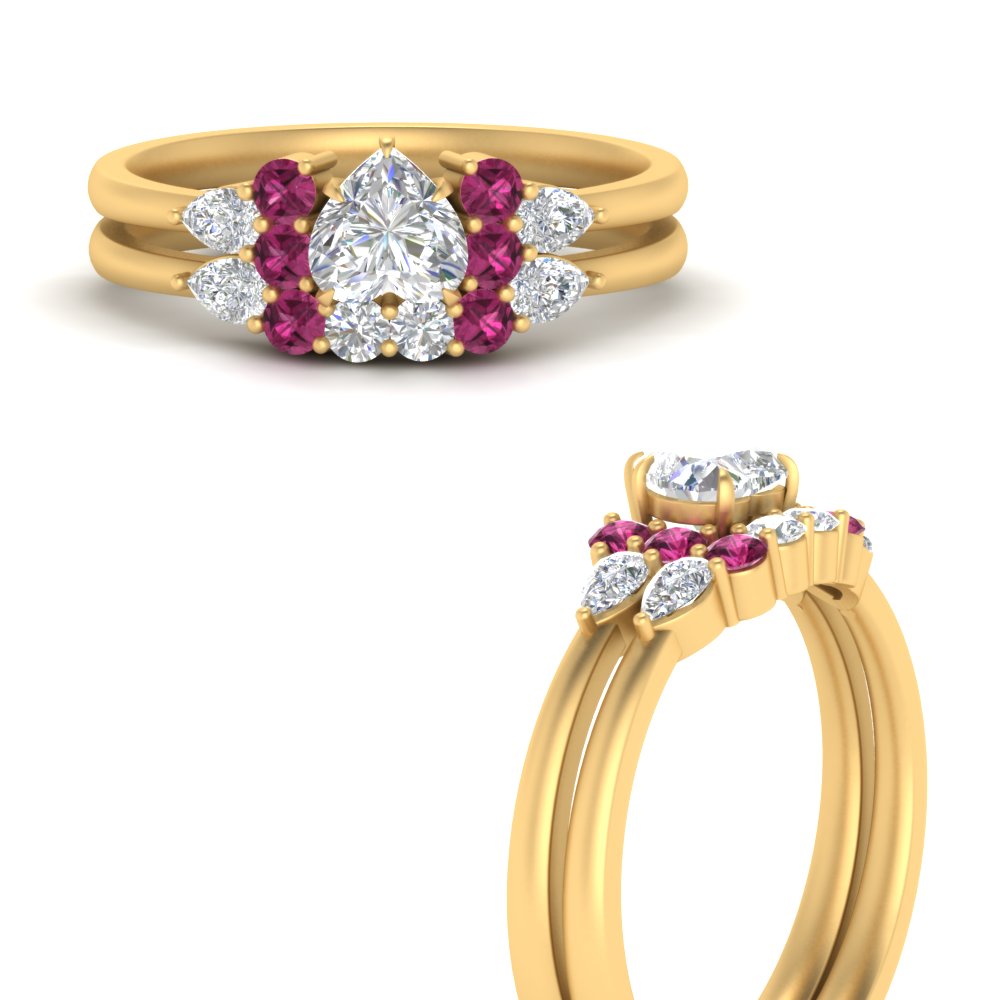 pear-accent-pink-sapphire-heart-shaped-wedding-ring-set-in-FD9289HTGSADRPI-ANGLE3-NL-YG