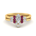 Load image into Gallery viewer, pear-accent-pink-sapphire-marquise-cut-wedding-ring-set-in-FD9289MQGSADRPI-ANGLE3-NL-YG
