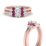 Load image into Gallery viewer, pear-accent-pink-sapphire-oval-shaped-wedding-ring-set-in-FD9289OVGSADRPI-ANGLE3-NL-RG
