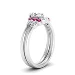 Load image into Gallery viewer, pear-accent-pink-sapphire-oval-shaped-wedding-ring-set-in-FD9289OVGSADRPI-ANGLE3-NL-WG
