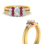 Load image into Gallery viewer, pear-accent-pink-sapphire-pear-shaped-wedding-ring-set-in-FD9289PEGSADRPI-ANGLE3-NL-YG
